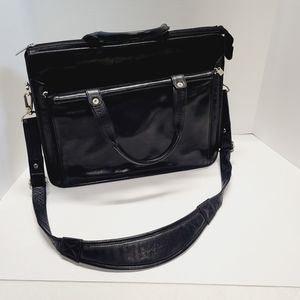 Pelle Studio Black Leather Messenger Bag/Briefcase